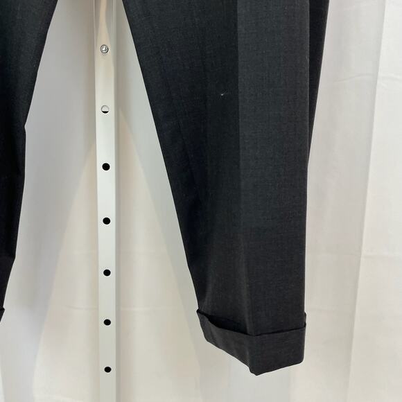 BROOKS BROTHERS Makers Brooksease EST 38 Flat Front Pants Cuffed Hem Gray USA - Picture 7 of 8